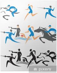 Il faut le distinguer du pentathlon antique : Poster Icones De Pentathlon Moderne Pixers Nous Vivons Pour Changer