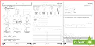 Explain how they differ from each other. Ks3 Energy In The Home Homework Worksheet Worksheet