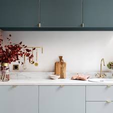 plum kitchen on instagram creative idea l association du bleu paon et de l amandier grise ne fait p house interior kitchen design trends kitchen design