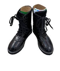 Handmade Wrestling Boots, Low Cut, Black Color Patent Shinny, 100% Original  Leather, Customizable Height
