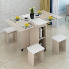 Find great deals on ebay for kitchen table chair set. Moveable Foldable Table Chair Set Kitchen Storage Cabinet Dining Table With 4 Stools Home Furniture Stol Obedennyj Retractable R Dining Tables Aliexpress