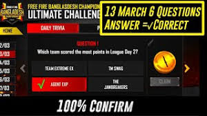 Jornada 9 jornada 8 jornada 7 jornada 6 jornada 5 jornada 4 jornada 3 jornada 2 jornada 1. 13 March Esports Ultimate Challenge Answer Free Fire Day 2 Youtube