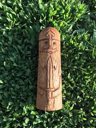 Tyr Hand Carved Wood God Pole Old Gods Statue One Handed War God Hand Carved Wood Hand Carved Carving