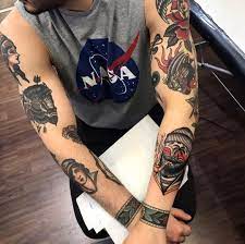 Traditional Tattoo On Instagram Tattoo By Marcosortegatattoo Traditional Traditional Tattoo Sleeve Arm Tattoos For Guys Tattoos For Guys