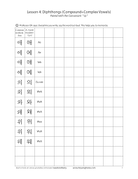 Learning Korean Diphthongs Korean Lessons Korean Writing Korean Alphabet