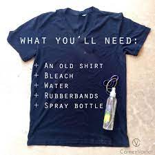 We started with a focus on bleach shirts but please feel free to include shirts that include bleach and/or other embelishments ink/dye/fabric paint or pasta sauce. How To Tie Dye A Shirt With Bleach Tie Dye Patterns Diy Diy Tie Dye Shirts How To Tie Dye