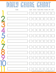 Free Printable Weekly Chore Charts Daily Chore Charts Family Chore Charts Chore Chart Kids