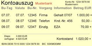 . iban) und bankidentifikationsnummer (bic) sowie die genaue anschrift meiner bank. Kontoauszug