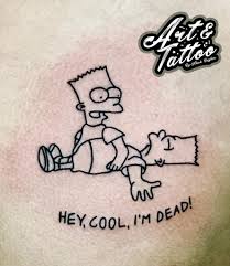 If you have your own wallpaper. Art Tattoo Bart Simpson Hey Cool I M Dead Tattoo Facebook