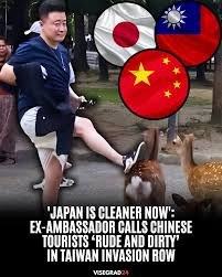 A new major diplomatic row erupts between Japan and China after a former  Japanese ambassador implied that Chinese tourists are rude and litter. On  November 14th, China issued a travel warning for