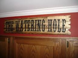 the watering hole western bar sign natural rustic wood western bar bar signs saloon decor