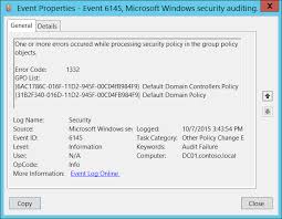 We did not find results for: 6145 F One Or More Errors Occurred While Processing Security Policy In The Group Policy Objects Windows 10 Windows Security Microsoft Docs