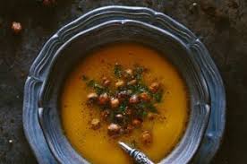 Coriander And Sweet Potato Soup With Spicy Chickpea Croutons Recipe On Food52 Recipe Sweet Potato Soup Soup Recipes Food 52