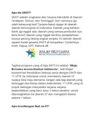 Inilah pendaftaran sm3t 2018 terbaru yang disajikan dalam bentuk tulisan di masukuniversitas.com. Apa Itu Sm3t