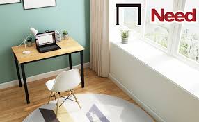 Wohnling schreibtisch repa 120 x 60 x 75 cm massiv holz laptoptisch sheesham landhaus arbeitstisch bürotisch. Amazon De Need Computertisch Schreibtisch 100x60 Cm Pc Tisch Burotisch Arbeitstisch Esstisch Fur Home Office Teak Schwarz Ac3bb 100