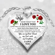 Giving gifts as a couple can be a lot of fun. To My Wife Heart Necklace Pendant Wife And Husband I Love You Gifts For Wife Silver Wish