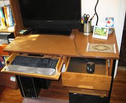 Converting A Desk Into A Computer Workstation Desk With Drawers Desk Diy Computer Desk