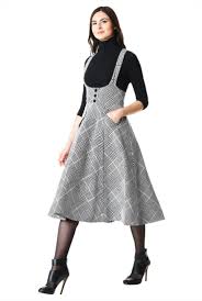 Black And White Houndstooth Skirt Outfit Houndstooth Check Cotton Blend Button Jumper Skirt In 2020 Womens Winter Fashion Outfits Fashion Womens Fashion