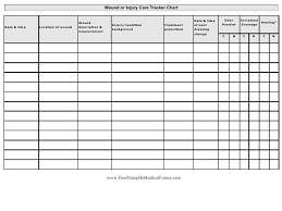 Wound Of Injury Care Tracker Chart Template Download