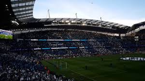 Away fans are located in one side of the south stand at one end of the ground, spread across the upper, middle, and lower tiers, where up to 3,000 fans can be accommodated (4,500 for cup games). Manchester City Vs Real Madrid 26th April 2016 Hey Jude Beatles Mcfc Youtube