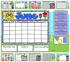 interactive kindergarten calendar june for promethean