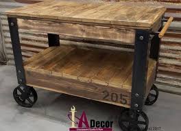 Cart Table Cart Island Factory Cart Table With Large Wheels Etsy In 2020 Wood Cart Reclaimed Wood Table Factory Cart