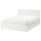 MALM High bed frame/4 storage boxes, white, LurÃ¶yFull Ikea