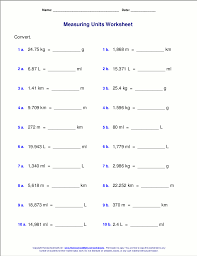 Metric Measuring Units Worksheets Measurement Worksheets