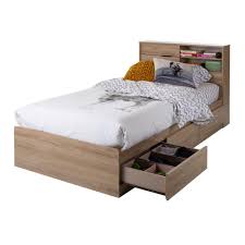 Probably wouldn't need the storage underneath, but for a long term stay potential it could work to transition. South Shore Fynn Rustic Oak Twin Size 9067212 The Home Depot Twin Storage Bed Bed With Drawers Bed Storage Drawers