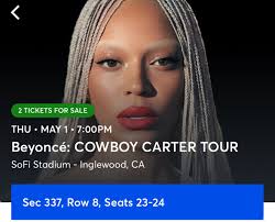 Hi! I'm selling 1 ticket for SoFi May 1st. Section 527 row 8 seat 12. Just  asking for what I paid $105 🤍