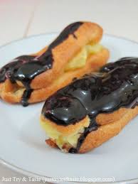 Resep Eclairs Dengan Krim Vanila Coklat Topping Makanan Eclairs Resep Makanan