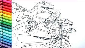 Lego jurassic world coloring page. Drawing And Coloring Jurrasic World Raptor And Motorbike Dinosaurs Color Pages For Childrens Youtube