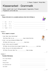 Themen der arbeitsblätter englisch 5. Englisch 5 Klasse Gymnasium Klassenarbeiten Grammatik Lernen