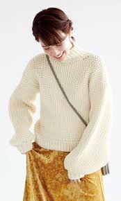 使用毛糸 1226 leclair レクレール 作品 218aw 08バルーンスリーブセーター セーター バルーンスリーブ セーターの編み図