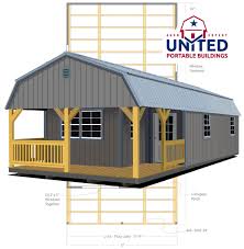 The derksen lofted barn cabin combines all of the style of our cabin with the handy and functional overhead lofts of our lofted barn. Deluxe Lofted Cabin United Portable Buildings