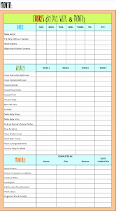 Monthly Chore Chart For Family Beautiful Chore Chart