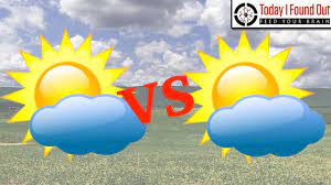 Partially clouded over means that after starting out clear, there was a transition and the blue sky has been gradually, but not completely, obscured by developing (or entering) clouds. What S The Difference Between Partly Cloudy And Mostly Sunny Youtube