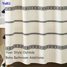 The decorative curtain panel can be made of any material. Yokii Boho Moroccan Fabric Shower Curtain Decorative Spa Hotel Heavy Weighted 72 Inch Bathroom Curtains Tribal Beige Geometric Trellis Polyester Bath Curtain Set 72 X 72 Moroccan Inspired Bath Bathroom Accessories Rayvoltbike Com