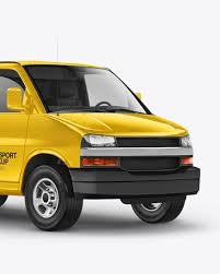 Van Express Mockup Half Side View In Vehicle Mockups On Yellow Images Object Mockups Mockup Free Psd Mockup Psd Mockup Free Download