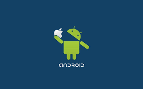 Comparative Android S Logo Is Eating Apple S Logo To Represent That They Are The Better Of The Two Application Android Android Wallpaper Android Gadgets