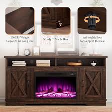 August Grove® Chimira 63'' W TV Stand with Electric Fireplace Included &  Reviews