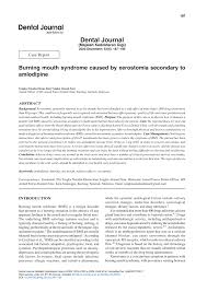 Diese funktionalen muster (syndrome) sind unerwünschte charakteristische entwicklungstrends und wechselwirkungen und können als. Pdf Burning Mouth Syndrome Caused By Xerostomia Secondary To Amlodipine