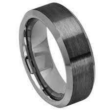 8mm Tungsten Wedding Band Brushed Tungsten Gunmetal Ring Mens Wedding Band Mens Gunmetal R Modern Ring Design Black Tungsten Rings Tungsten Wedding Bands