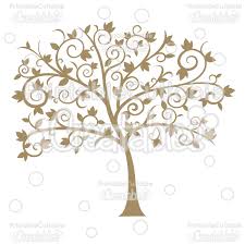 Download Fancy Swirls Autumn Tree Silhouette Svg Cut File