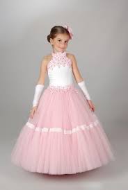 Lovely Halter Lace Flower Girls Dresses For Weddings Quinceanera Gowns Girls Pageant Gowns Girls Clothes Handmade Kids Ball Dresses Gowns Pink Children Prom Dre Girls Pageant Gowns Kids Prom Dresses Kids