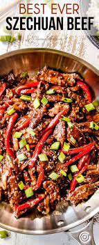 The Best Szechuan Beef That Is Easy To Make But Better Than Any Restaurant It Boasts Buttery Tender Beef Enveloped In Beef Recipes Spicy Recipes Beef Dinner