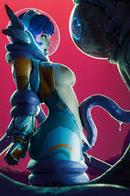Rule 34 - 3d Absurdres Alien Blue Bodysuit Bodysuit Bound Bound Arms Bound  Legs Breasts Female Fugtrup Helmet Highres Juno (overwatch) Large Breasts  Monster Nipples Open Mouth Overwatch Overwatch 2 Purple Hair