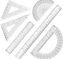 Plastic Clear Ruler Math Set, 2 Protractors 180 Degree 2 Triangle Rulers 45  | 60 Degree 2 Straight Rulers 5.9" | 11.8" Long, Drafting Ruler Geometry ...