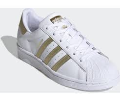 White ** please note the rose gold/gold stripes are now discontinued. Adidas Superstar Women Cloud White Gold Metallic Cloud White Ab 55 63 Preisvergleich Bei Idealo De