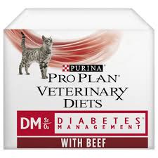 Diabetic cat food should be high in protein and very low in carbohydrates (less than 10% and even under 5% is best in some cases). Purina Pro Plan Veterinary Diets Dm St Ox Diabetes Management Wet Cat Food Pouches From 5 64